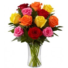 Dozen Long Stem Mixed Roses