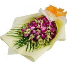 BUNCH OF 10 STEMS OF PURPLE ORCHIDS 